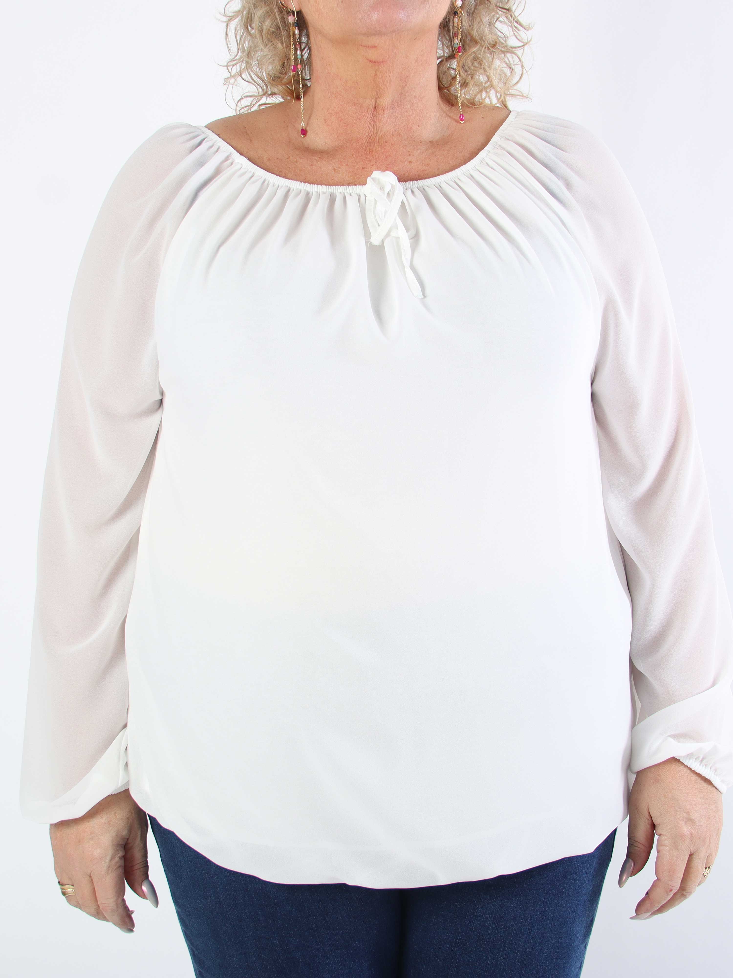 Stef - Fin tunika i chiffonlag med elastikkant